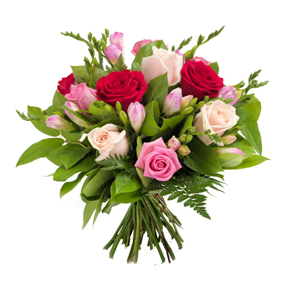 Bouquet of freesia and roses